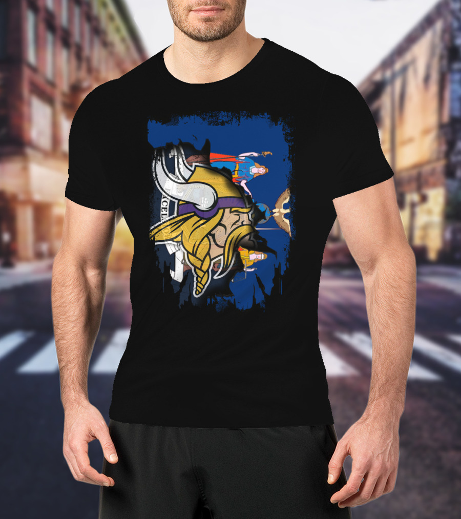 Together New York State Flag With Minnesota Vikings T-Shirt