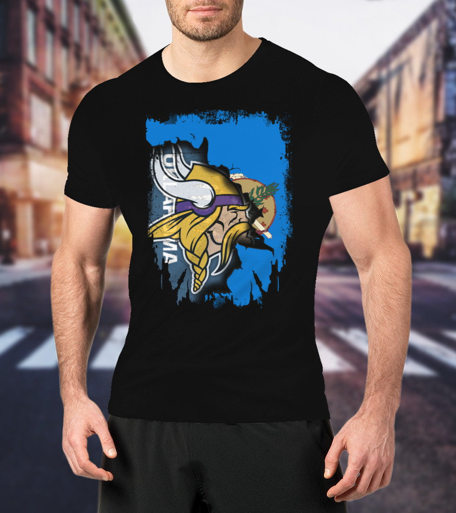 Oklahoma Viking Collaboration With State Elements T-Shirt