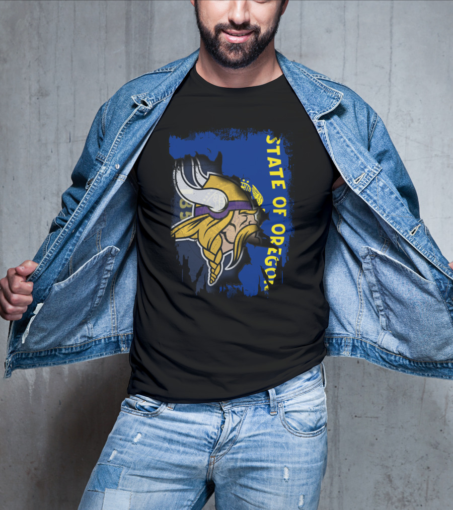 State Of Oregon Viking Helmet T-Shirt