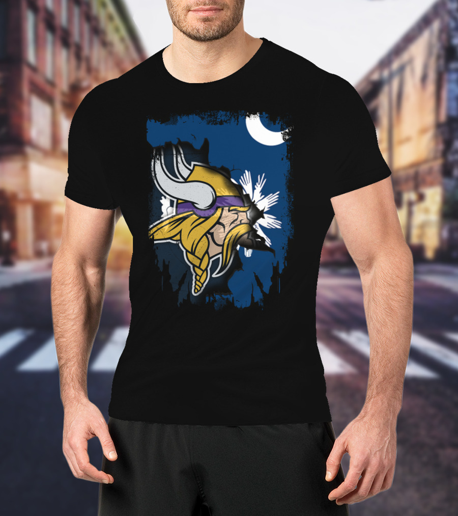 Together South Carolina Vikings Helmet And Palmetto Moon T-Shirt