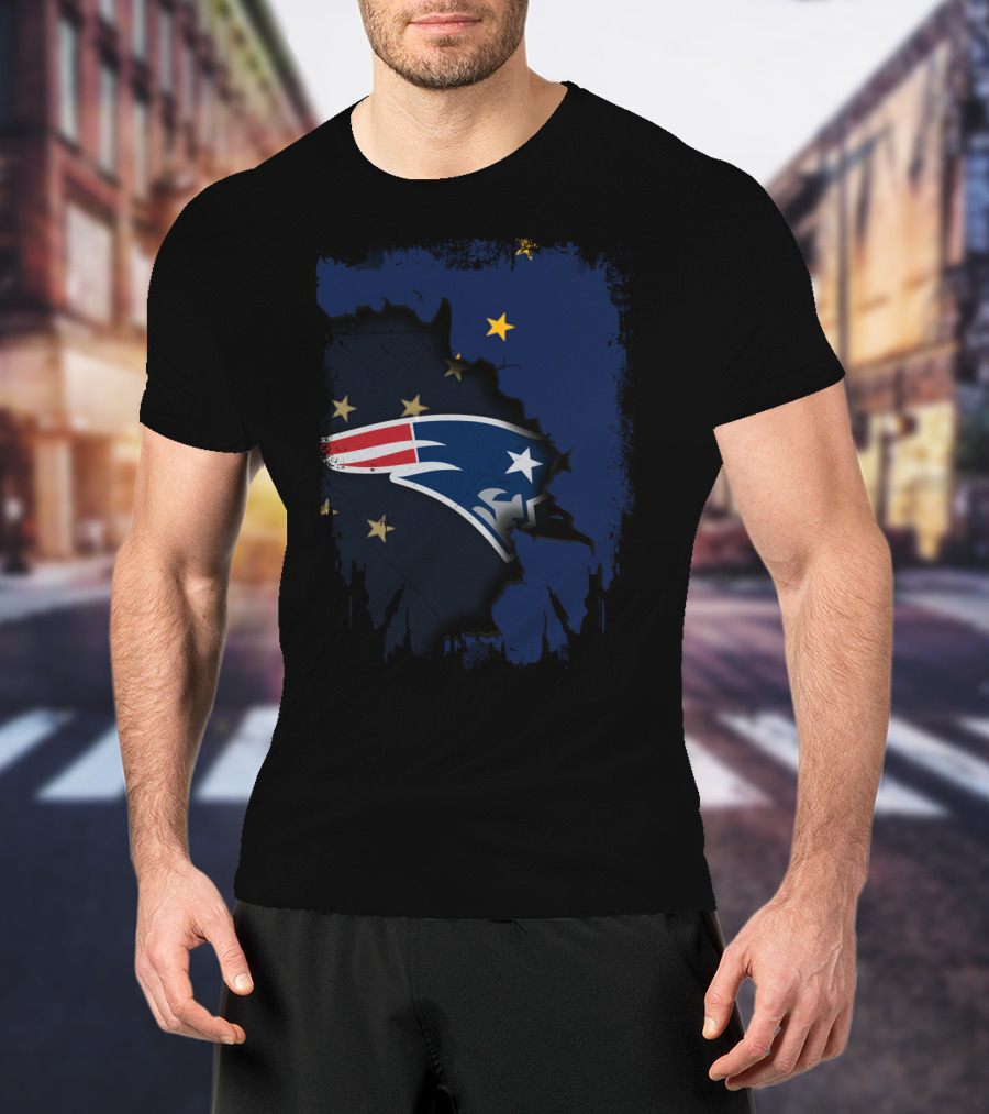 Together Alaska Map With New England Patriots Logo And Stars T-Shirt