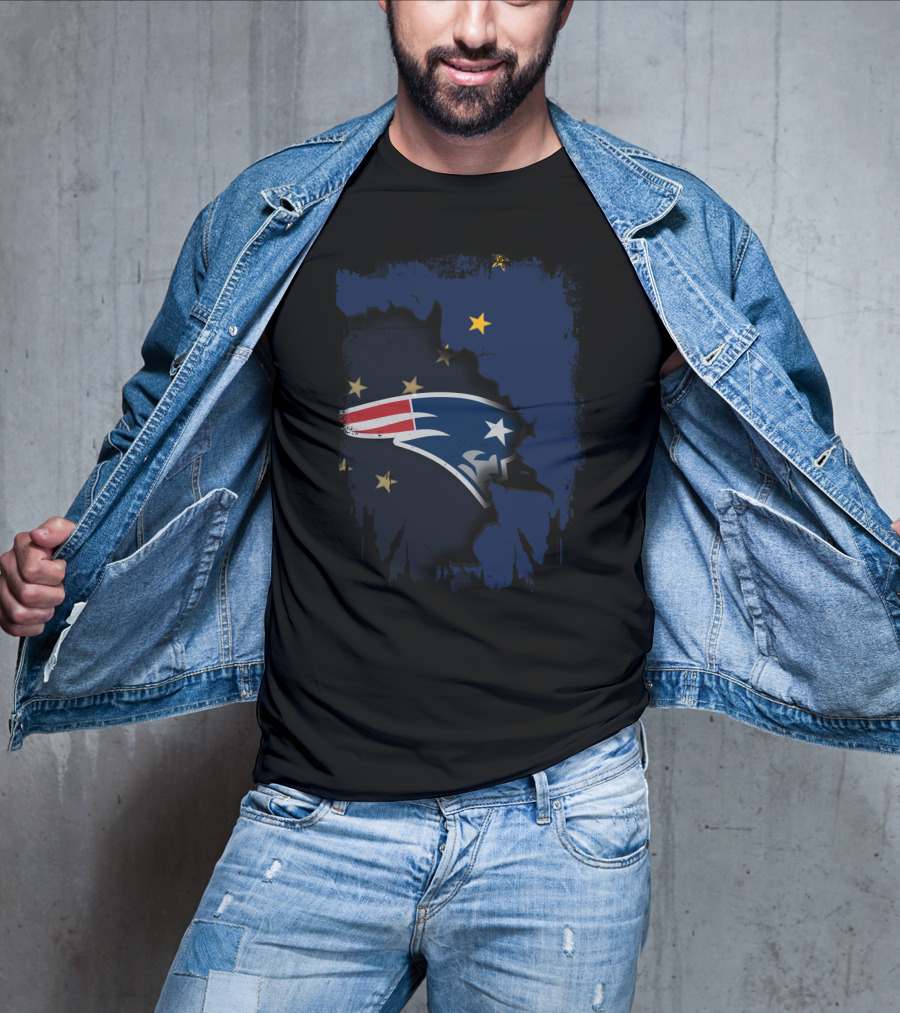 Together Alaska Map With New England Patriots Logo And Stars T-Shirt