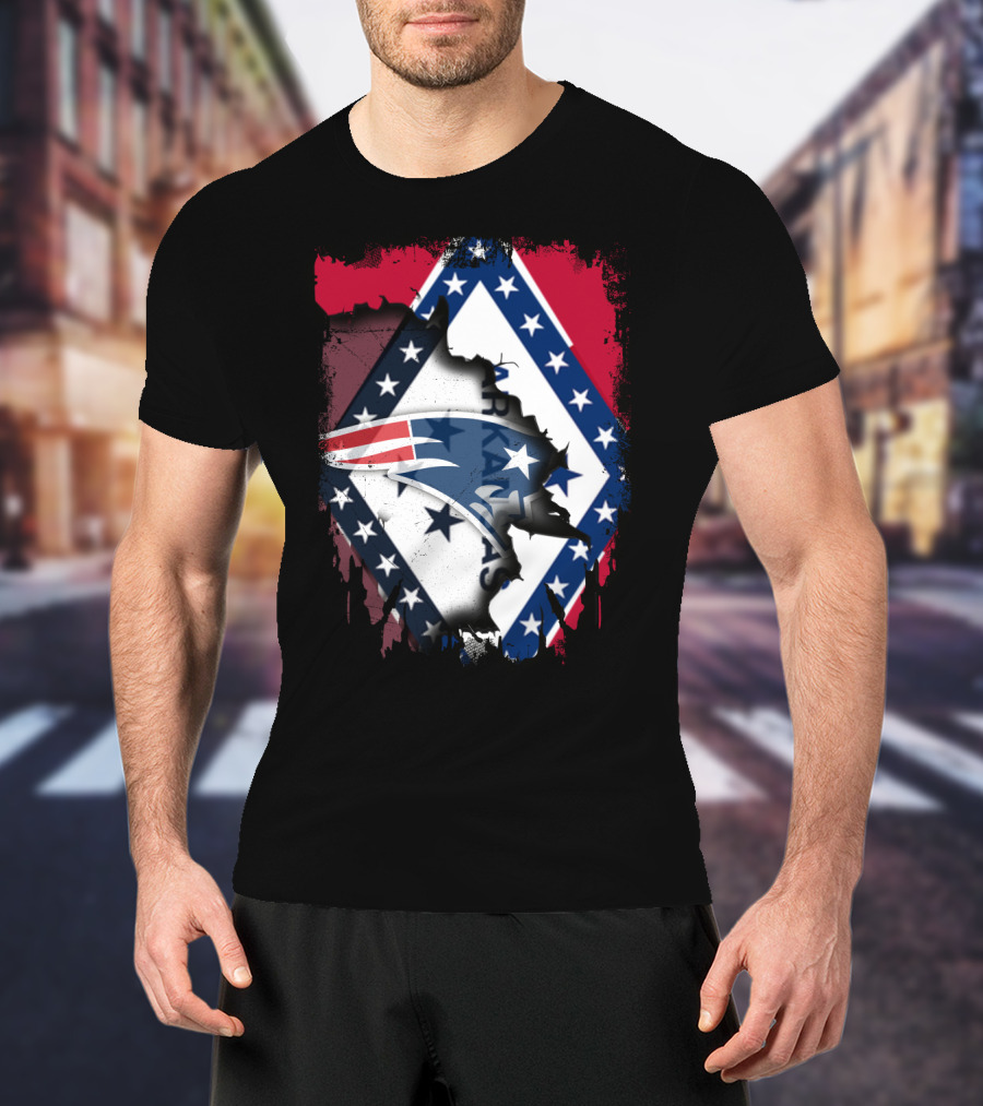 Together Arkansas With Patriots Stars And Stripes Flag Fusion T-Shirt
