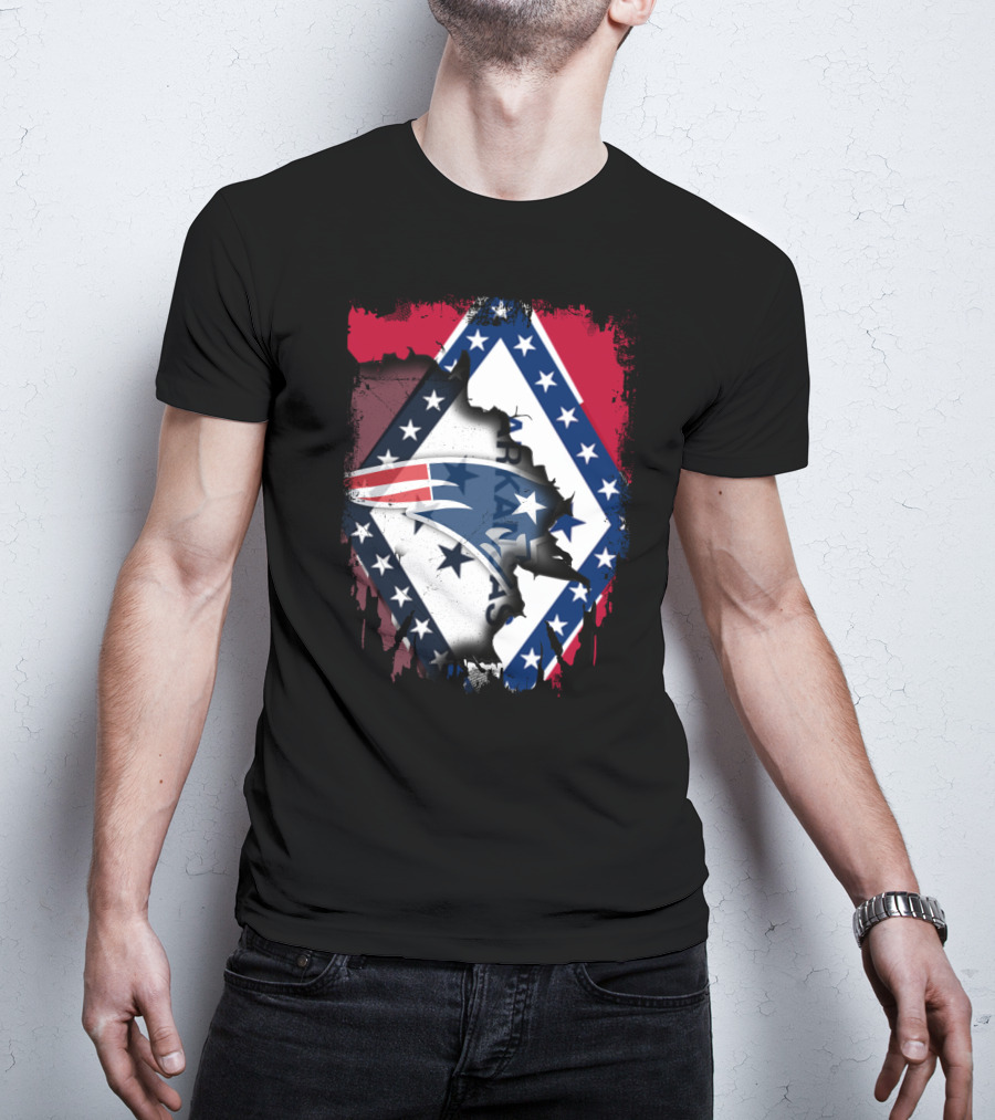 Together Arkansas With Patriots Stars And Stripes Flag Fusion T-Shirt