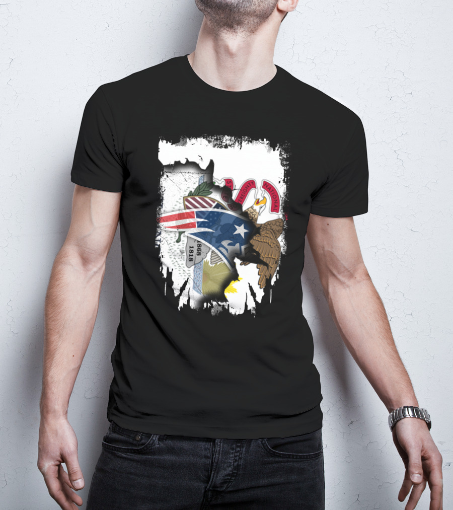 Together Illinois With Patriots Logo And State Seal Blend T-Shirt
