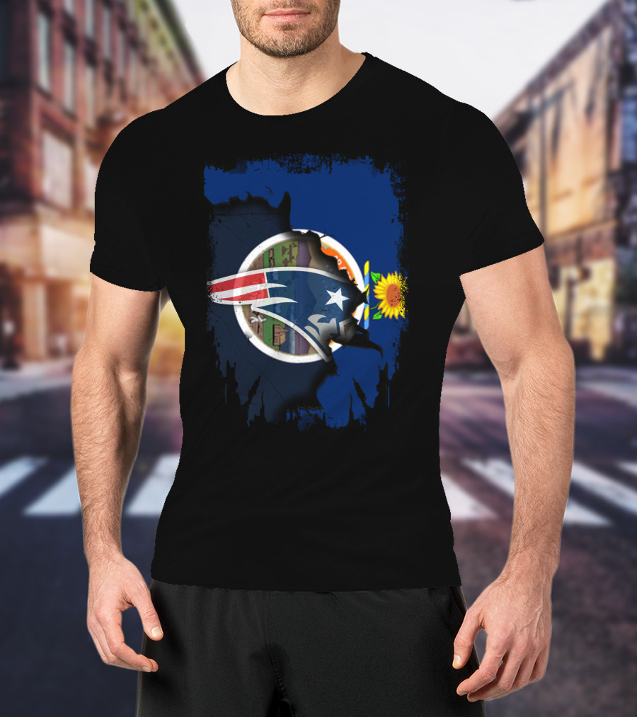 Together Kansas Patriots Sunflower Flag Map T-Shirt