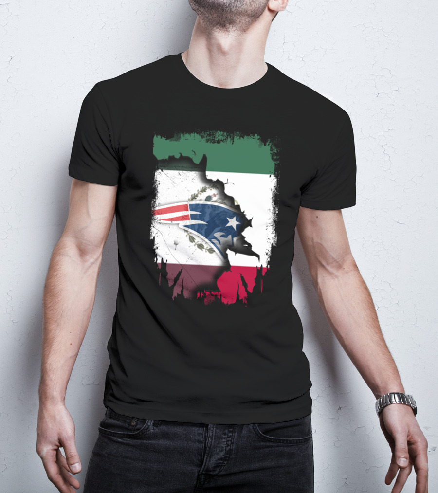 Together With Mexico And Patriots Flag T-Shirt