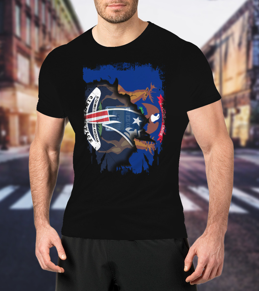 Michigan Pride With Patriots Crest Overlay T-Shirt
