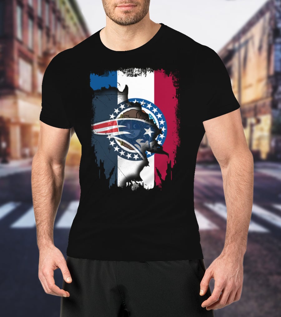 Together Missouri Patriots Flag And Patriot Logo Fusion T-Shirt
