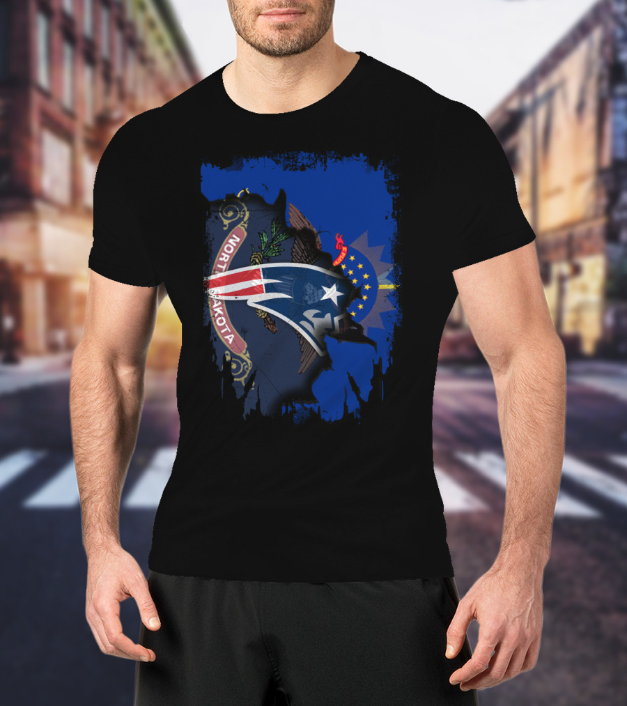 North Dakota State And Patriots Unity Emblem T-Shirt