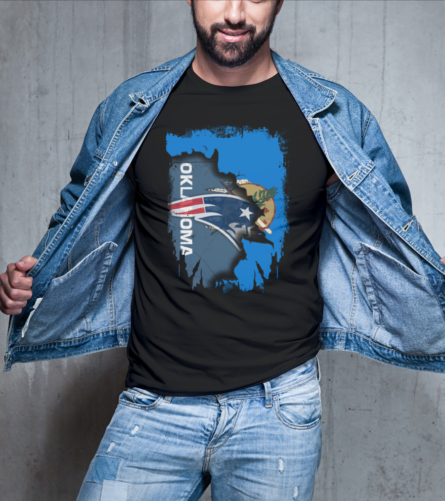 OKLAHOMA Patriots Map Flag Fusion Together T-Shirt