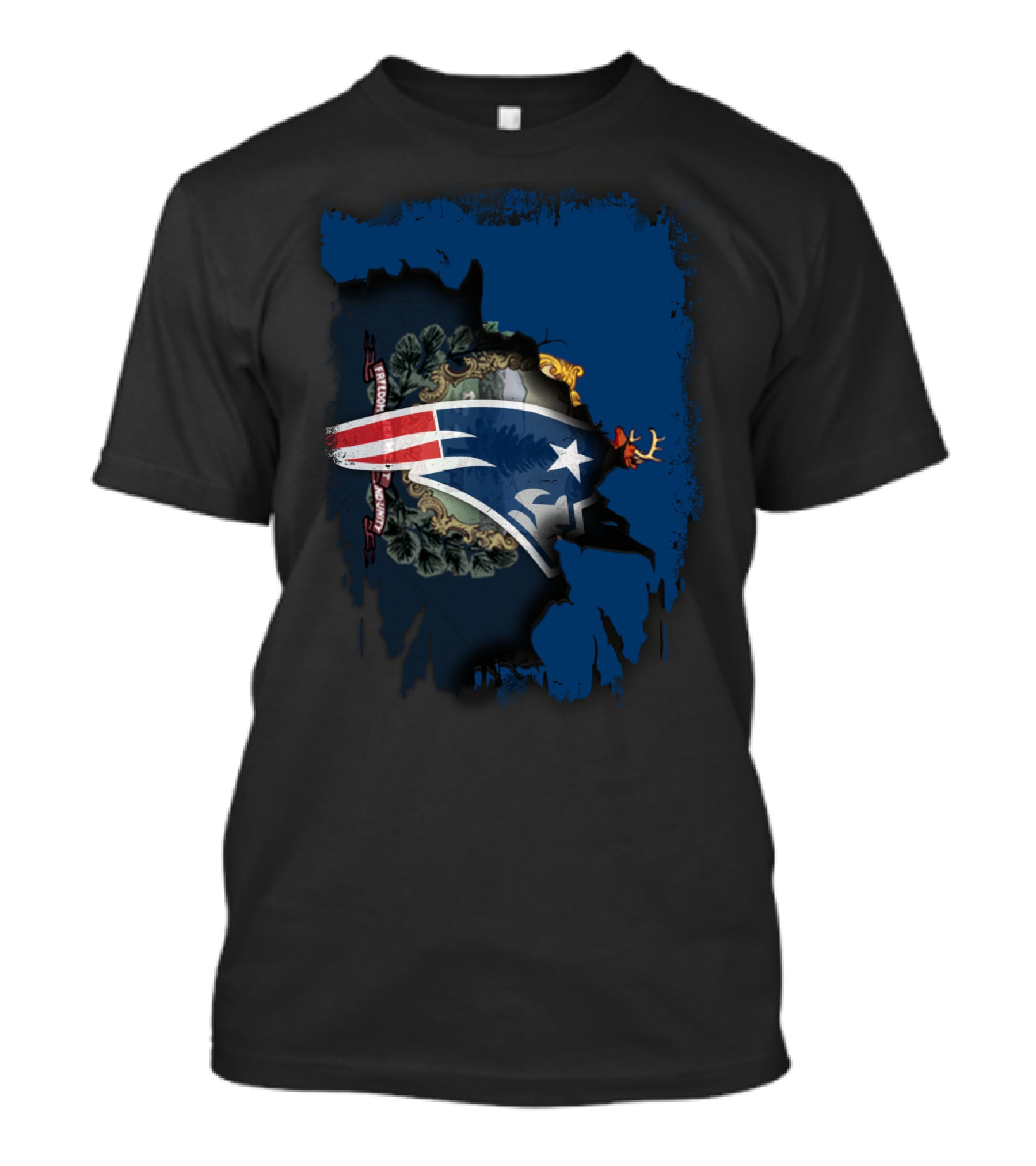 Vermont Patriot Unity With State Silhouette And Emblem T-Shirt