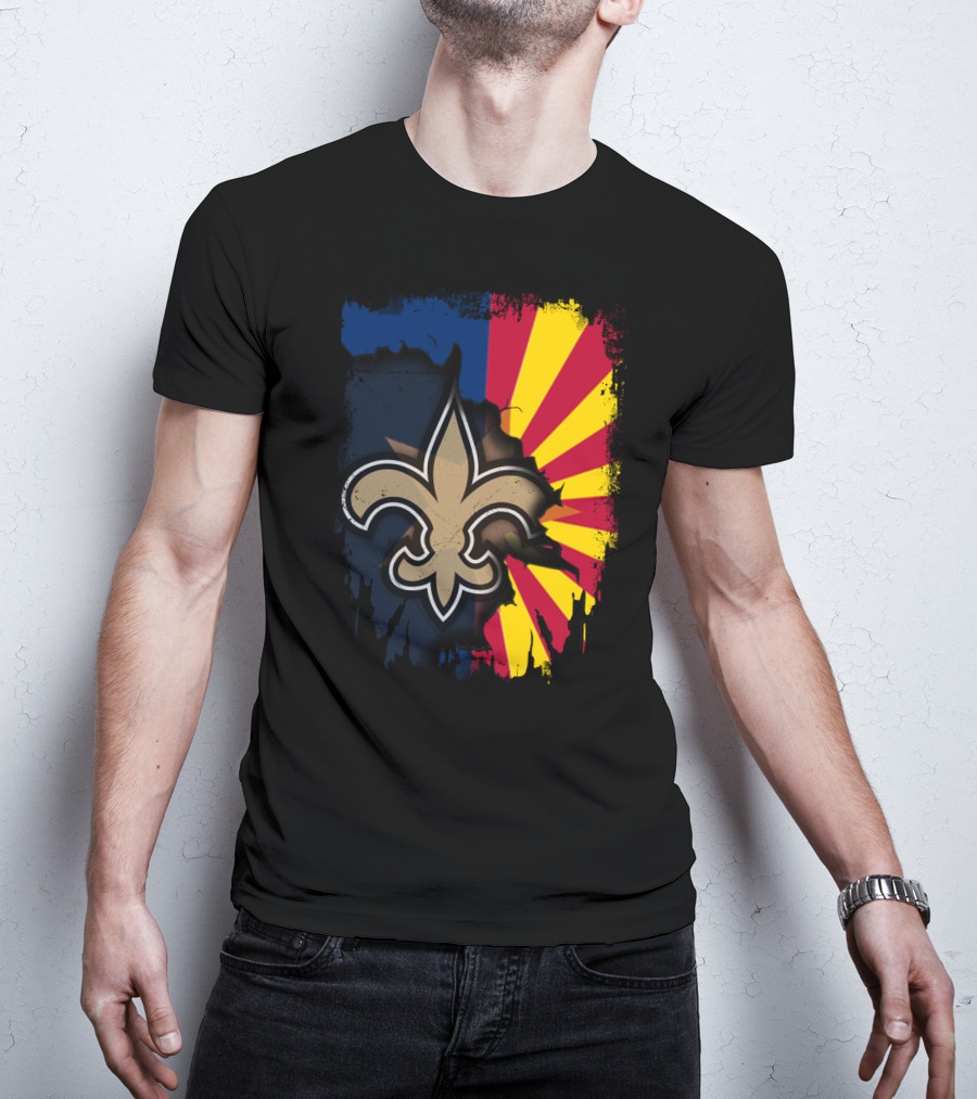Together Arizona Saints Fleur-de-Lis Flag Fusion T-Shirt
