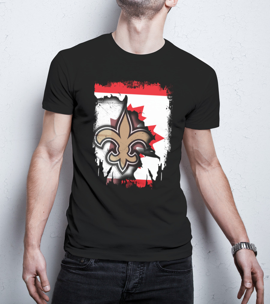Canada Saints Maple Leaf Burst Fleur-de-lis T-Shirt