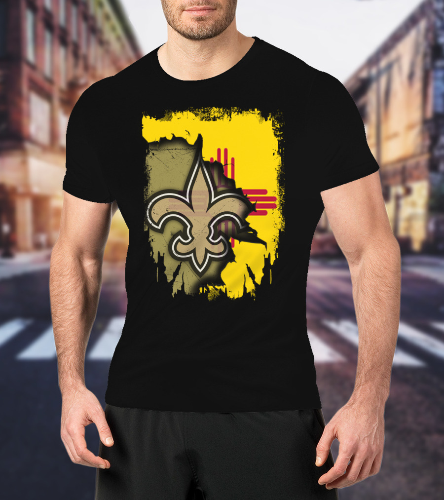 Together New Mexico With Saints Fleur-de-Lis And State Flag T-Shirt