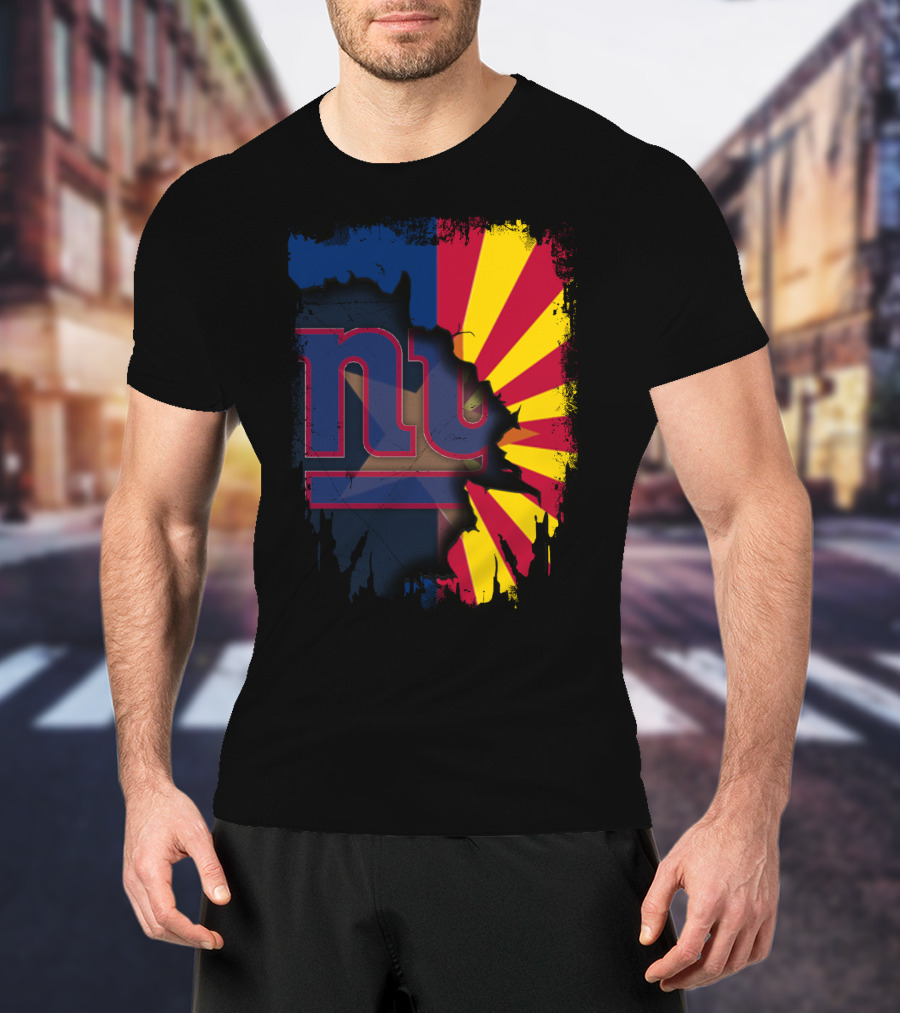 Arizona State Outline With New York Giants T-Shirt