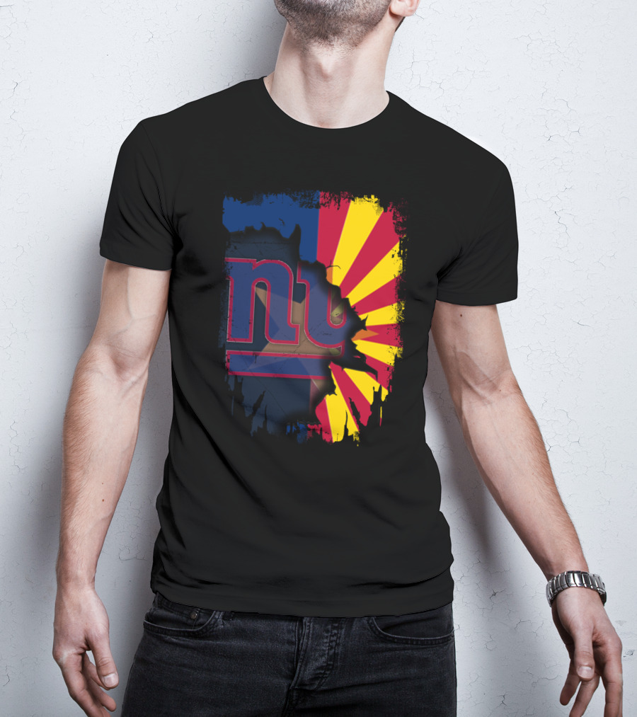 Arizona State Outline With New York Giants T-Shirt
