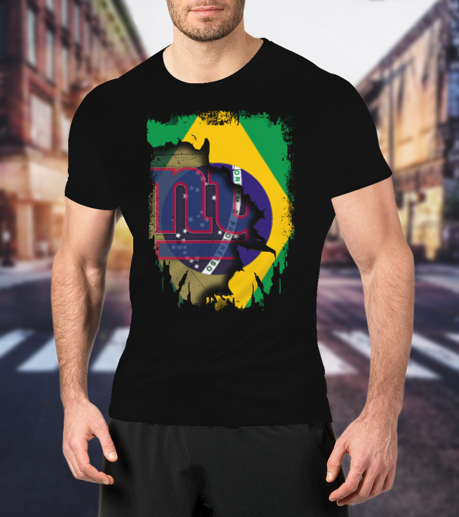 Giants Brazil Collaboration With Brazilian Flag And Giants T-Shirt