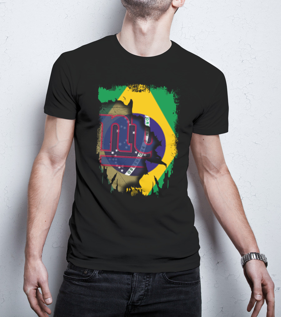 Giants Brazil Collaboration With Brazilian Flag And Giants T-Shirt