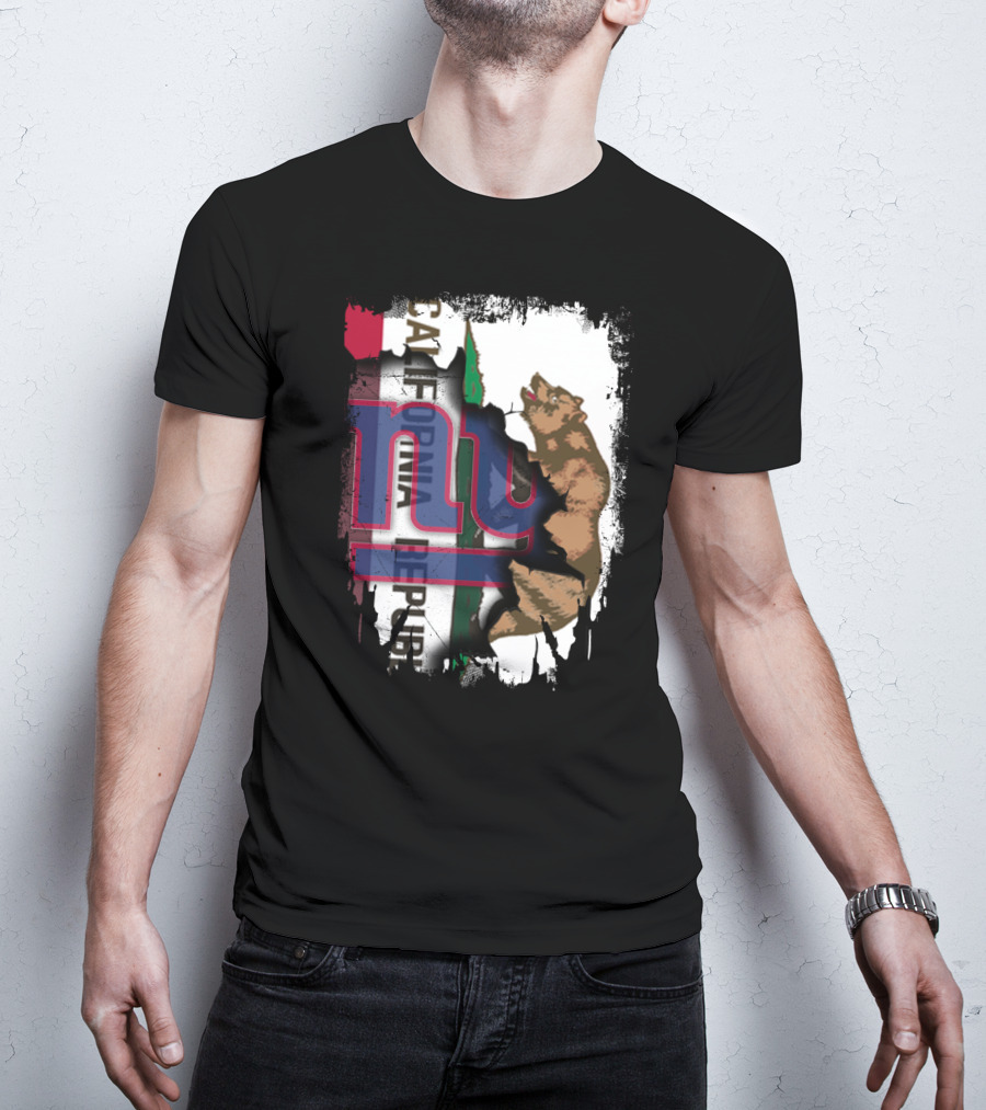 California Republic Bear With Giants Logo Overlay T-Shirt
