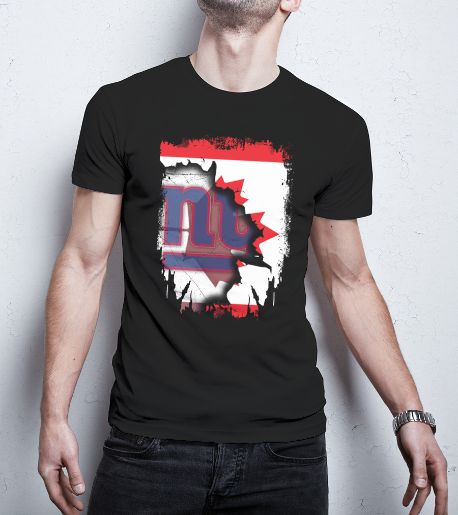 Together Canada With New York Giants Maple Leaf Emblem T-Shirt