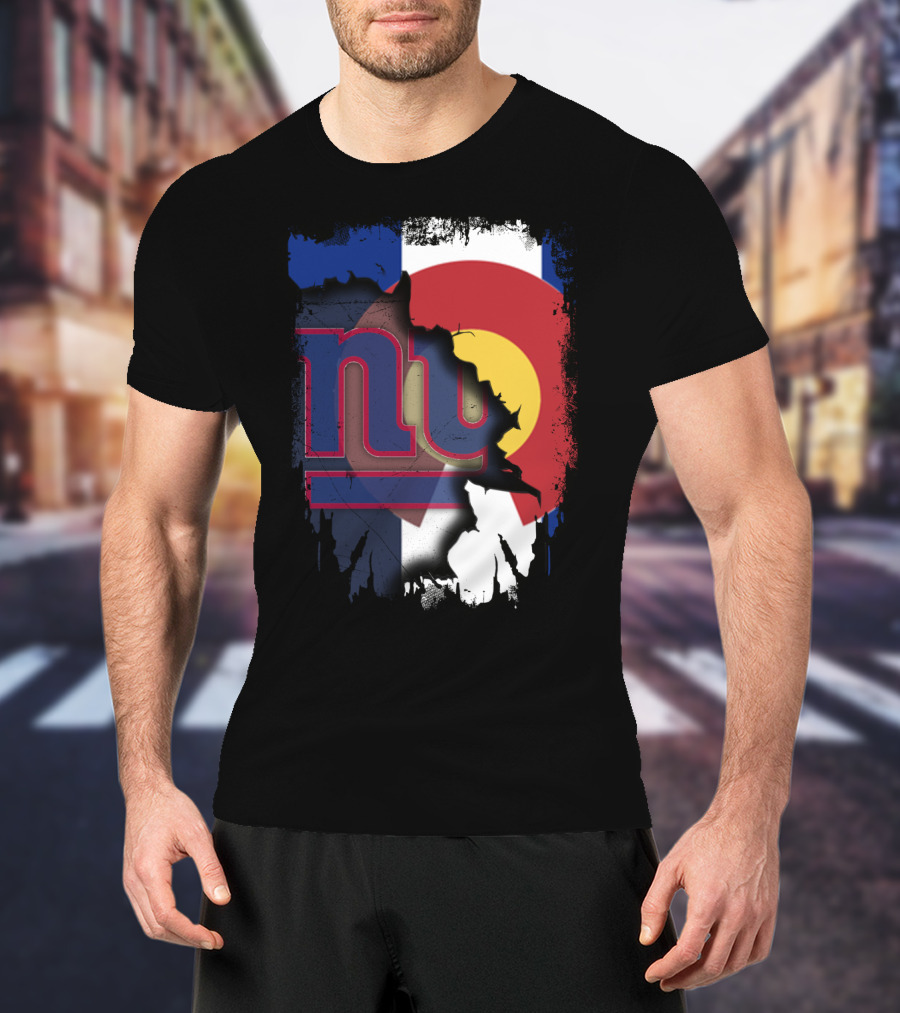 Colorado Flag Blended With Giants Logo Together T-Shirt