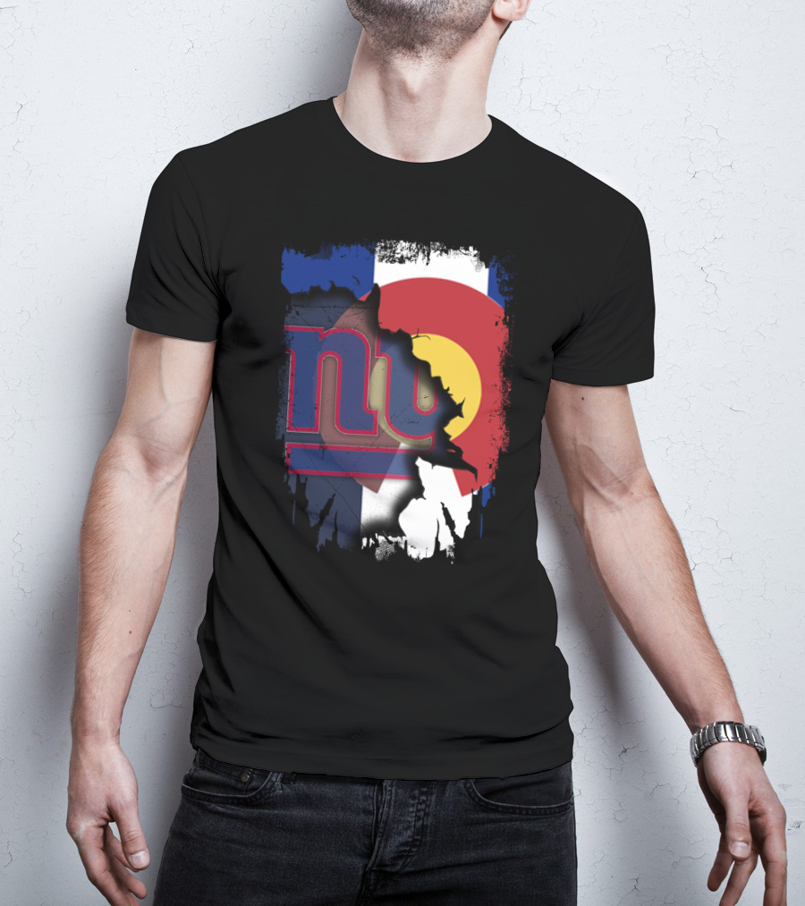 Colorado Flag Blended With Giants Logo Together T-Shirt