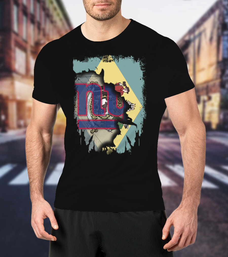 New York Giants Delaware State Pride Fan Collaboration T-Shirt