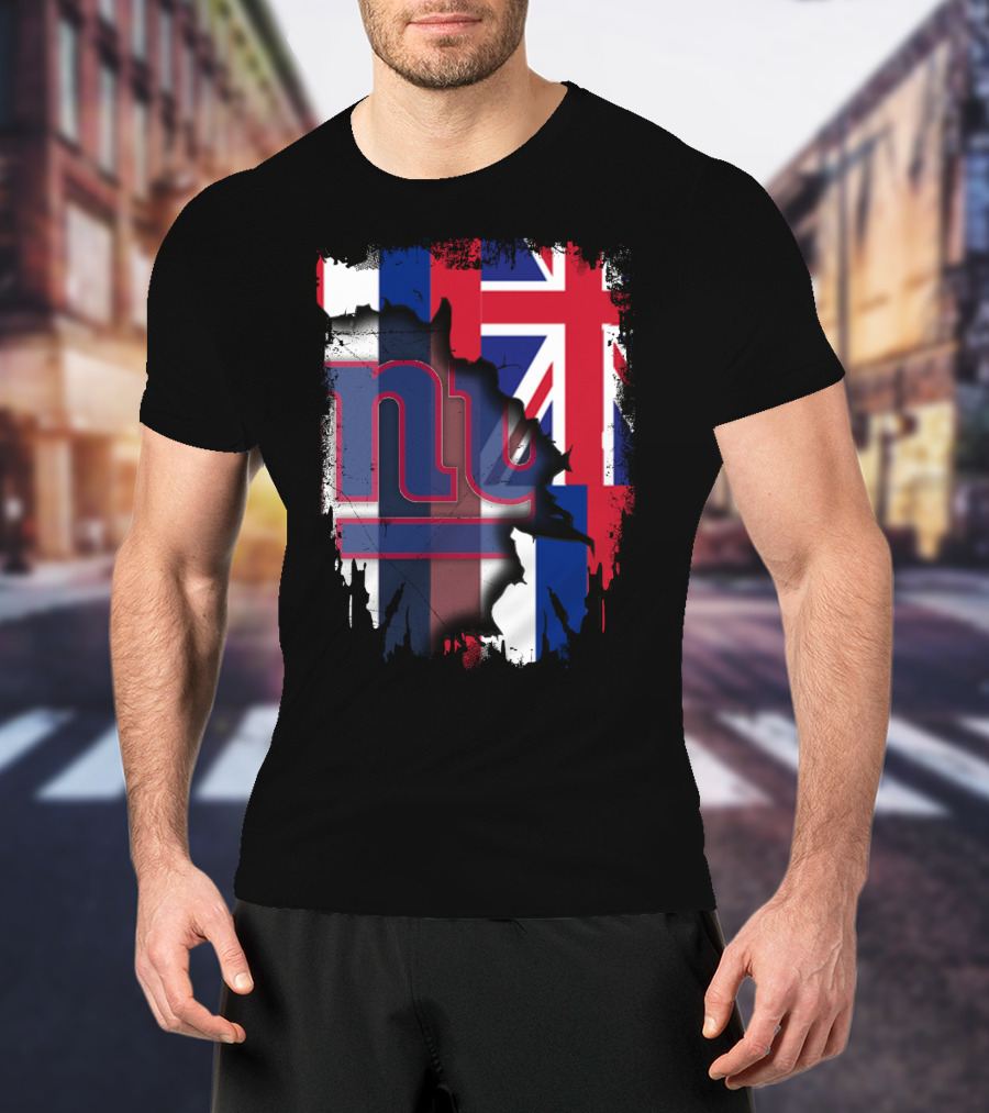 Giants Together Hawaii Fusion With Union Jack And NFL T-Shirt