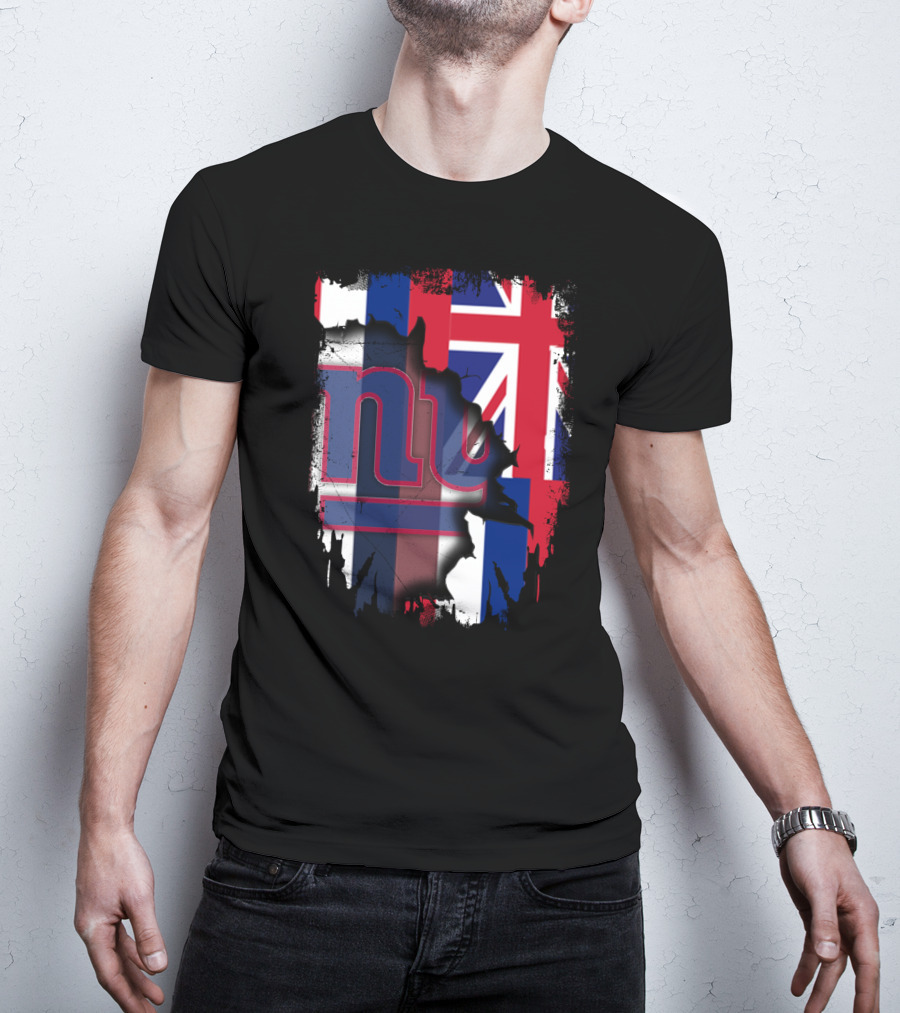Giants Together Hawaii Fusion With Union Jack And NFL T-Shirt