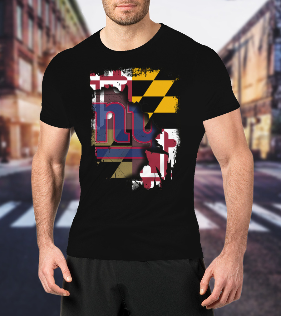 Maryland Pride With New York Giants Fusion T-Shirt