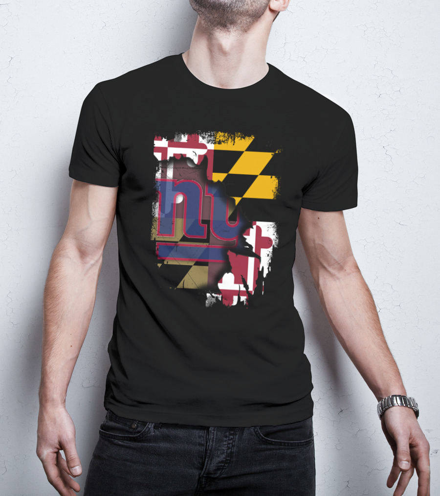 Maryland Pride With New York Giants Fusion T-Shirt