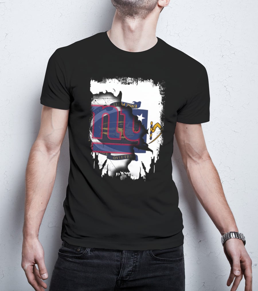 Together Massachusetts Meets Giants New York Team Flag Fusion T-Shirt