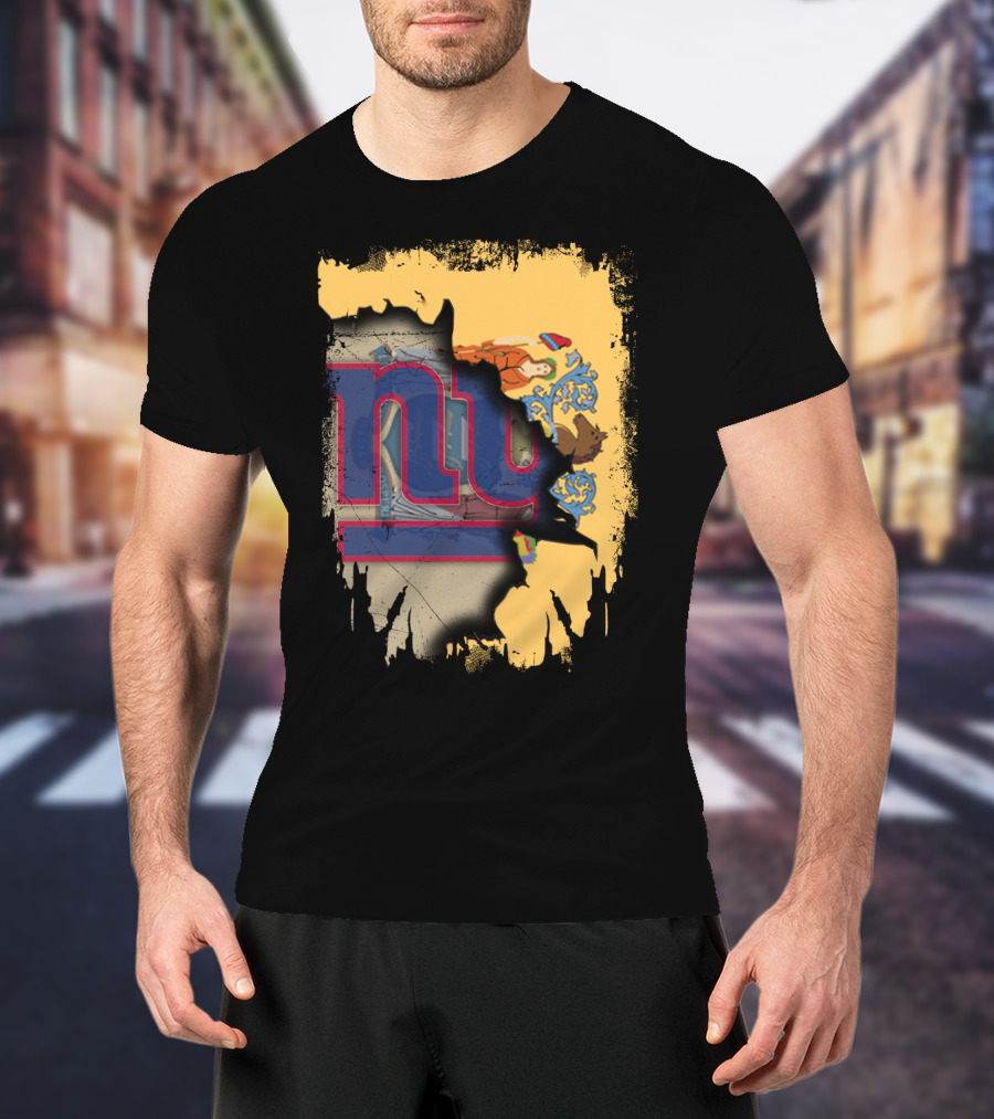 New Jersey Giants Together Flag Fusion T-Shirt