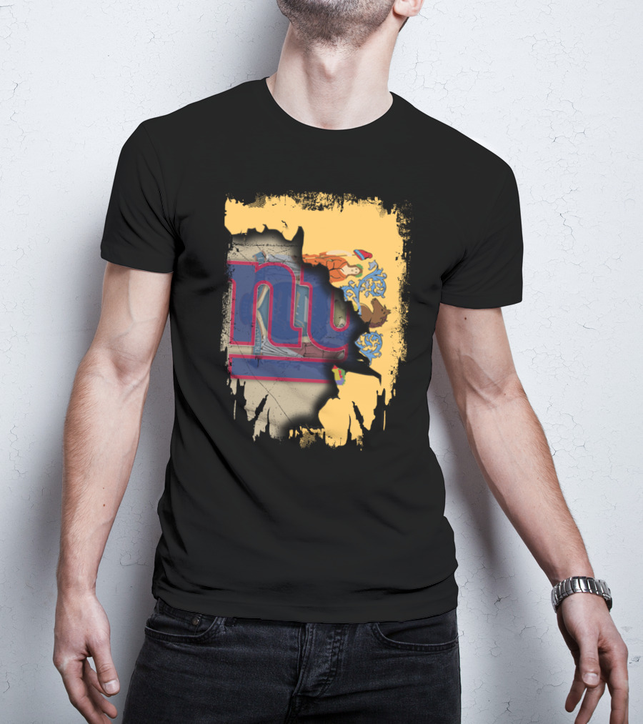 New Jersey Giants Together Flag Fusion T-Shirt