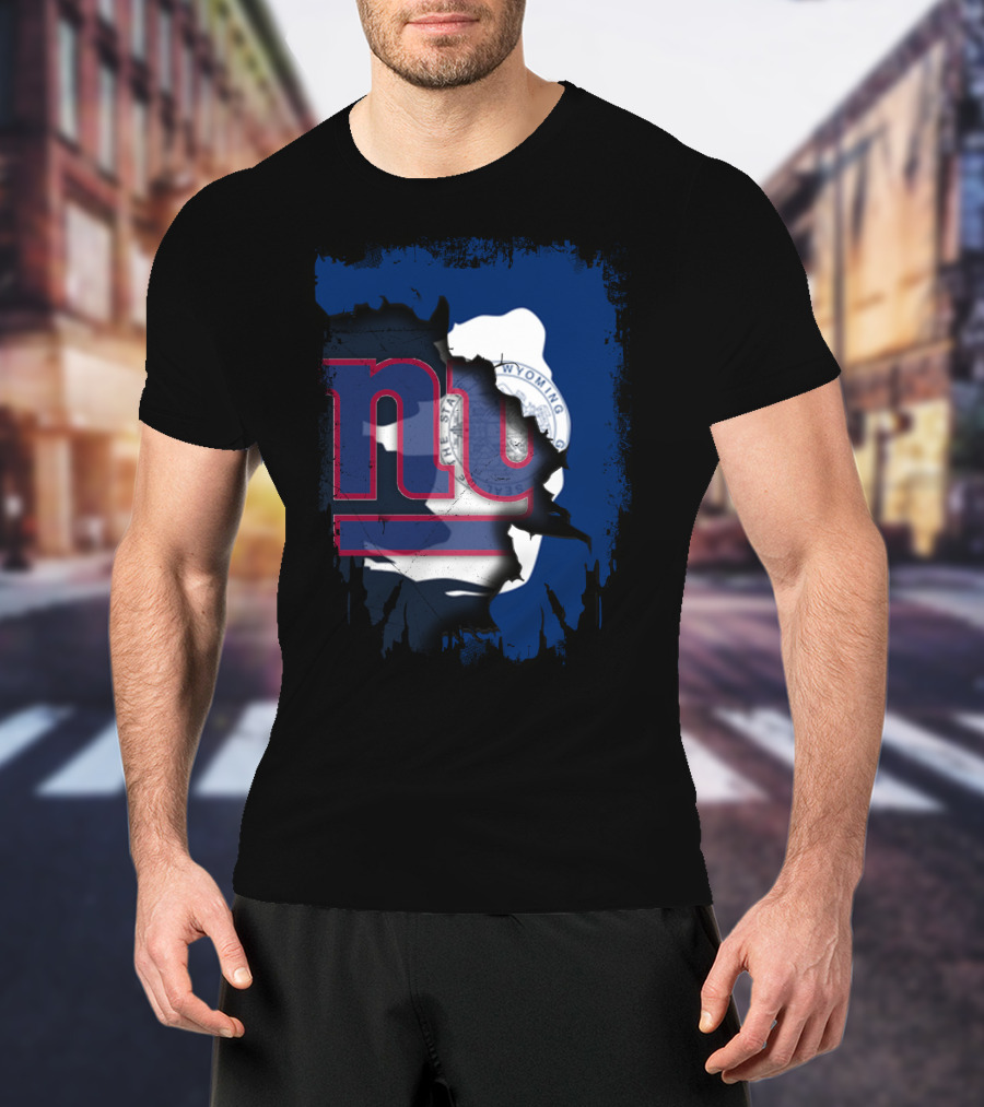 Wyoming Giants Together With State Silhouette And Flag Colors T-Shirt