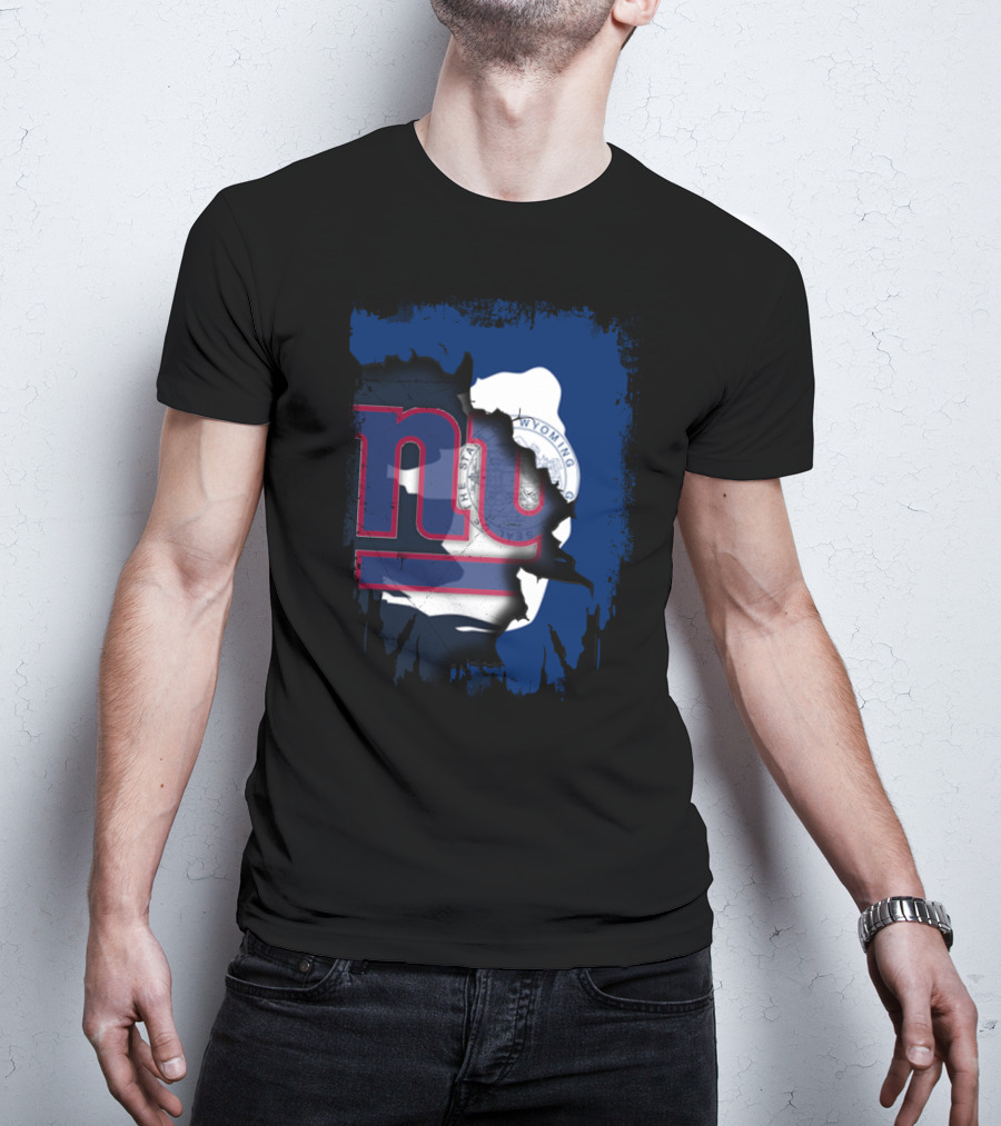 Wyoming Giants Together With State Silhouette And Flag Colors T-Shirt