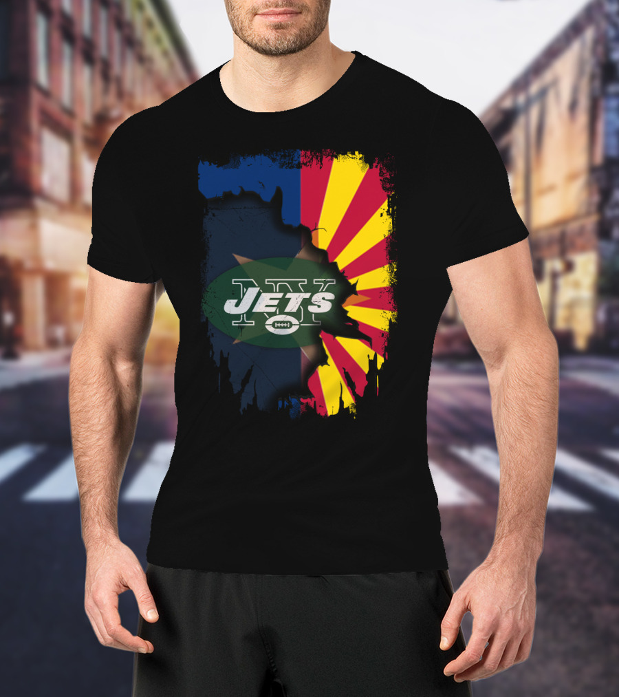 Arizona State Flag Merged With New York Jets T-Shirt