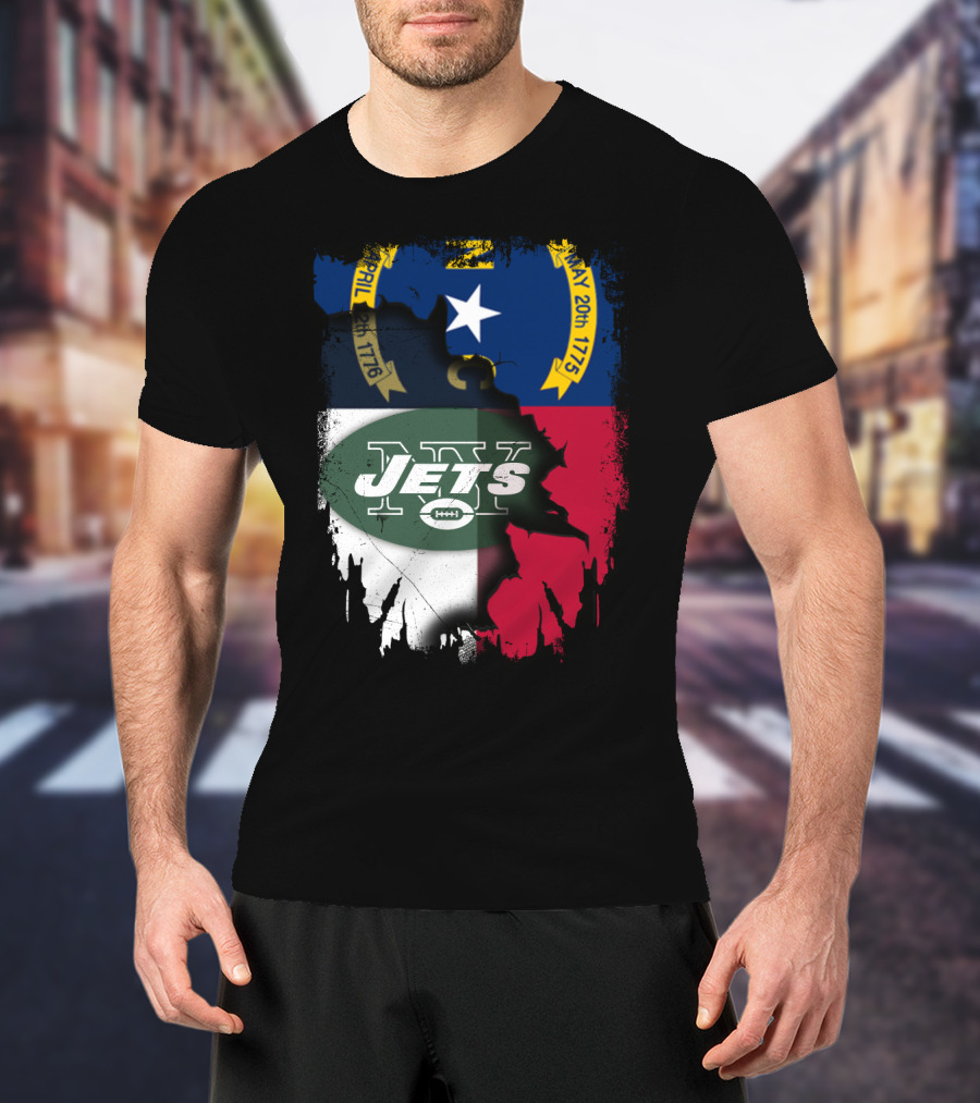 North Carolina Flag Jets Logo Fusion T-Shirt