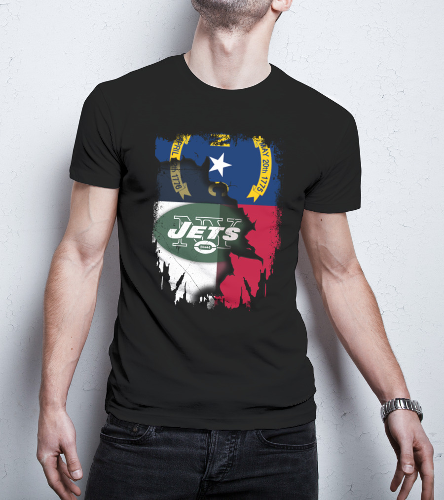 North Carolina Flag Jets Logo Fusion T-Shirt