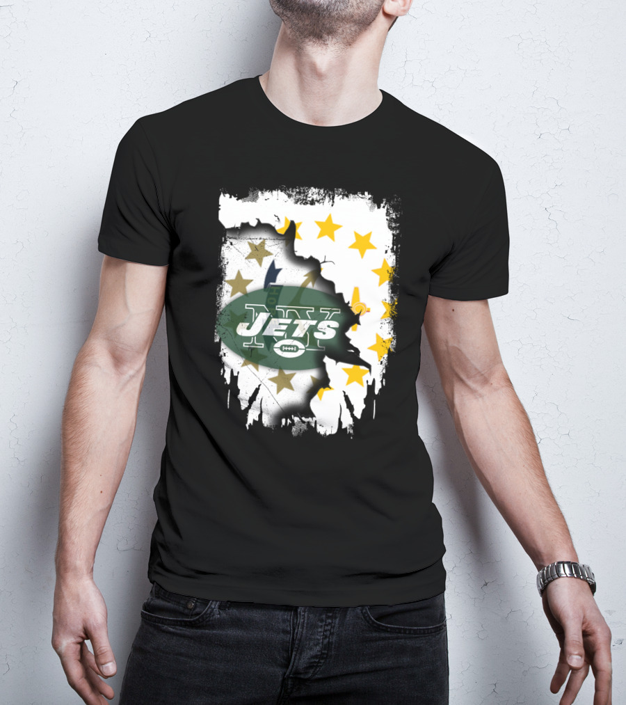 Rhode Island Map With Stars And Jets T-Shirt