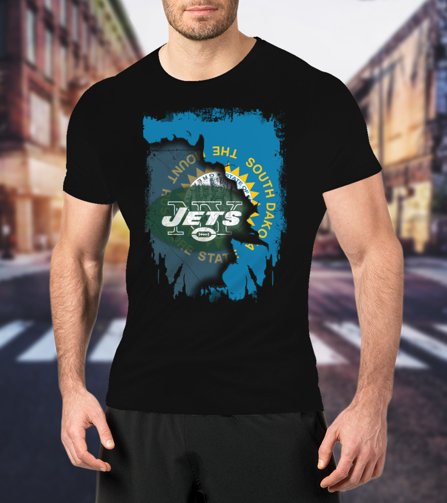 Jets And South Dakota State Seal United T-Shirt