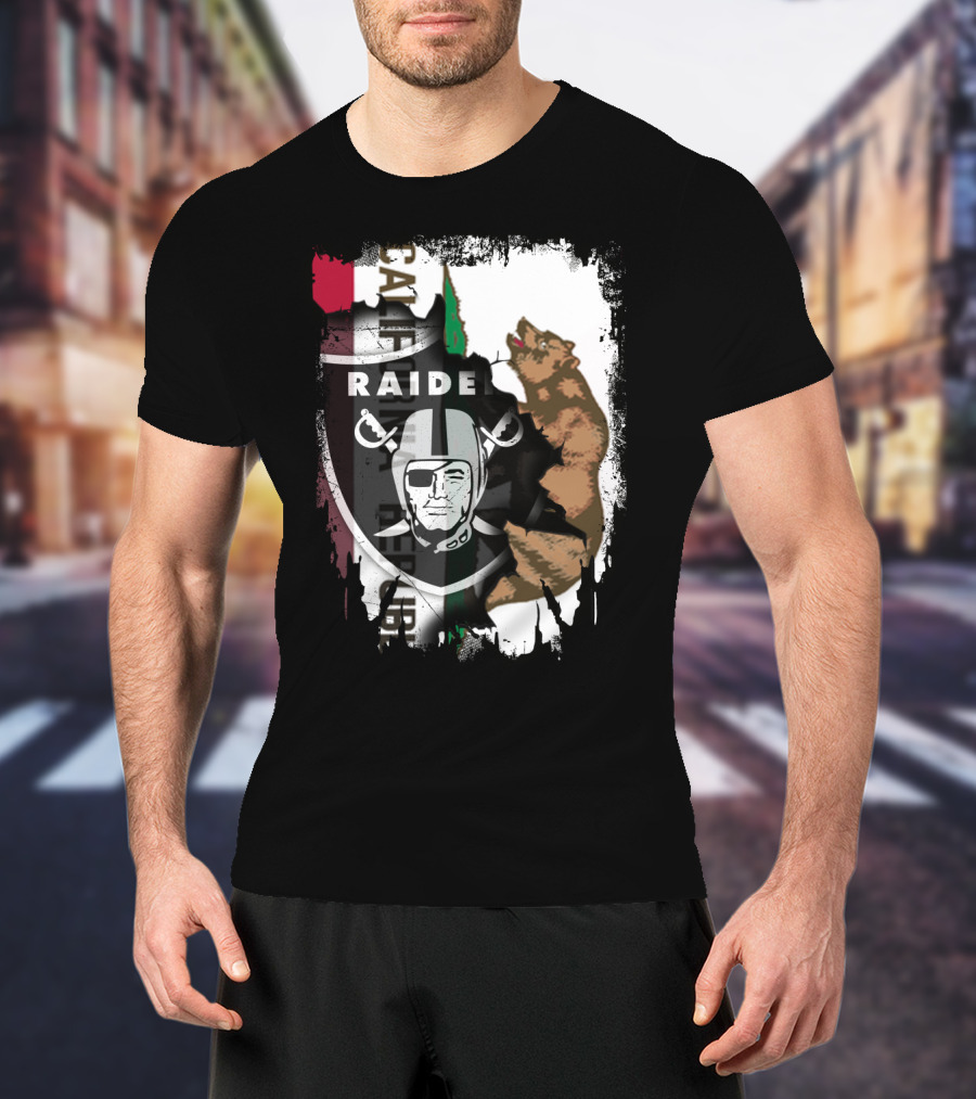 Together California Raiders With Bear And Flag T-Shirt