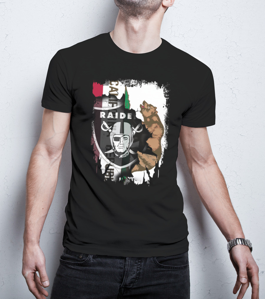 Together California Raiders With Bear And Flag T-Shirt