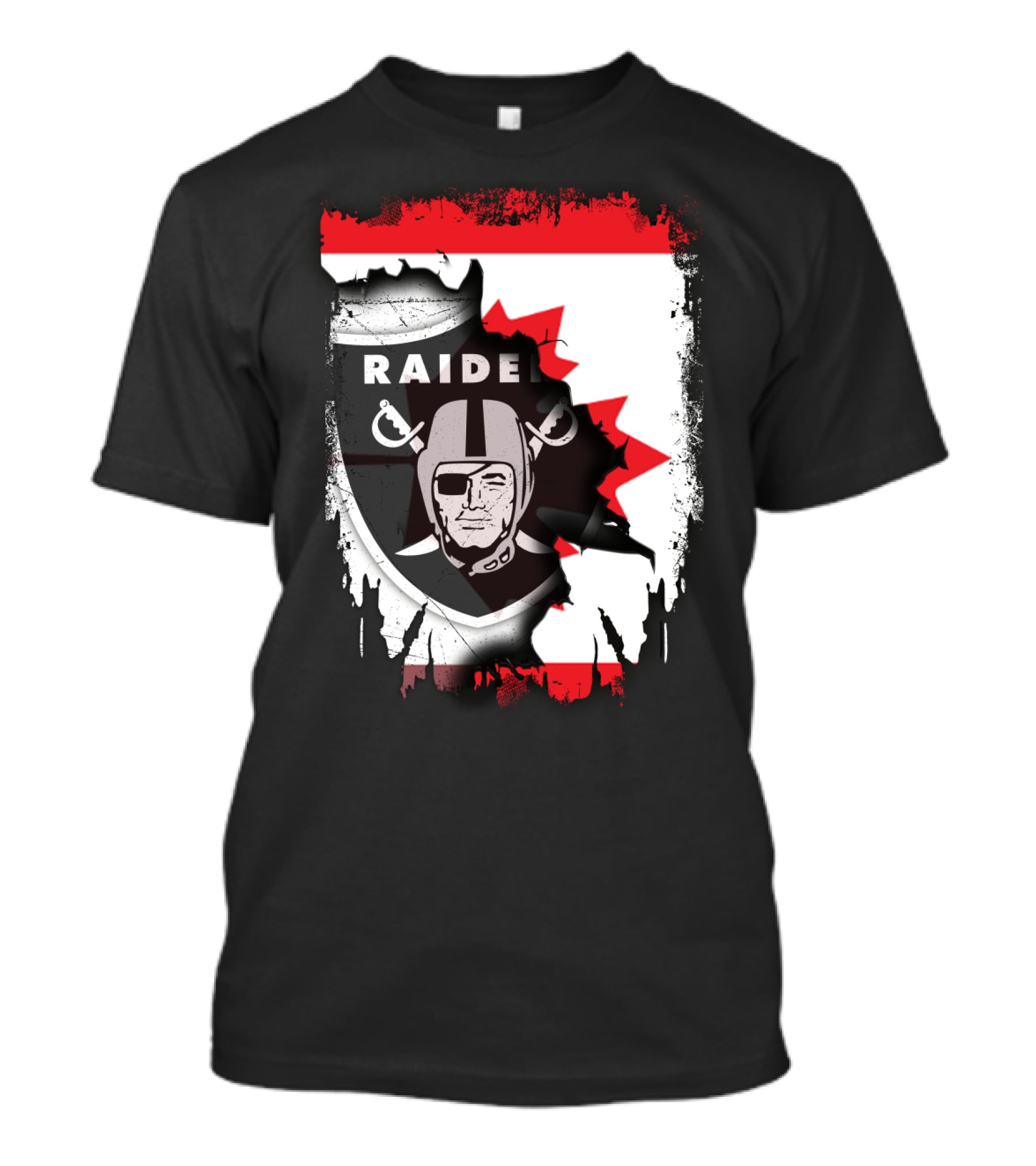 Together Canada With Raiders Iconic Emblem Maple Leaf Integration T-Shirt
