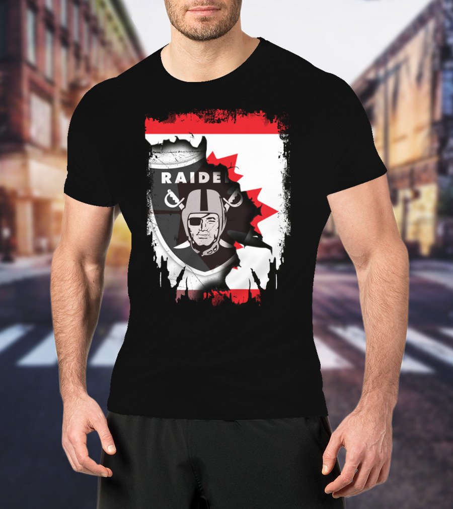 Together Canada With Raiders Iconic Emblem Maple Leaf Integration T-Shirt