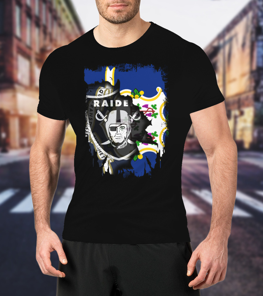 Connecticut Proud With Raiders Iconic Fusion T-Shirt