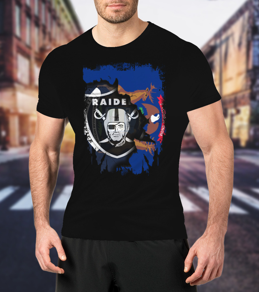 Michigan Raiders Together With State Flag And Iconic T-Shirt