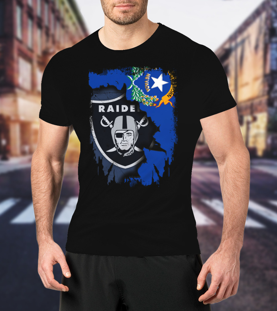 Nevada Raiders United With State Flag Emblem T-Shirt