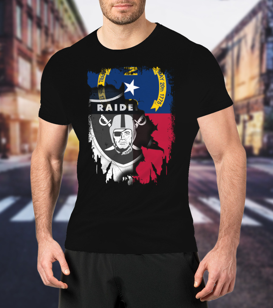 North Carolina Flag With Raiders April T-Shirt